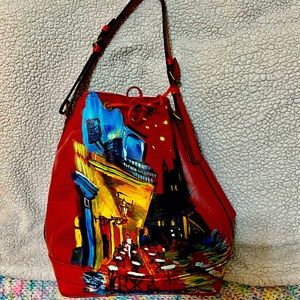 Custom painted Louis Vuitton bucket bag for Sale